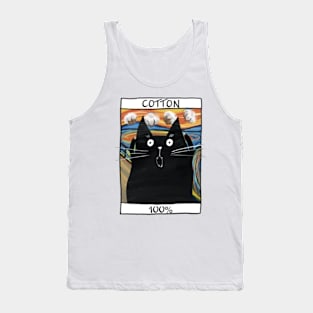 Poster with funny cat and inscription "Cotton 100%" Tank Top